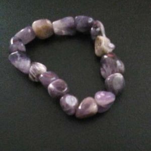 Amethyst Stretch Handmade Bracelet 7"